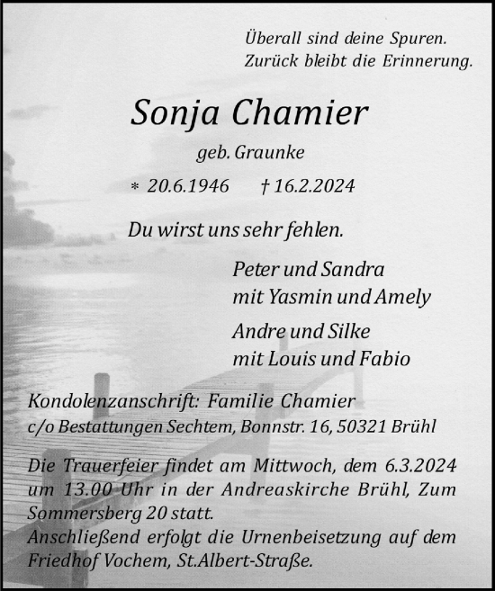 Anzeige von Sonja Chamier von  Schlossbote/Werbekurier 