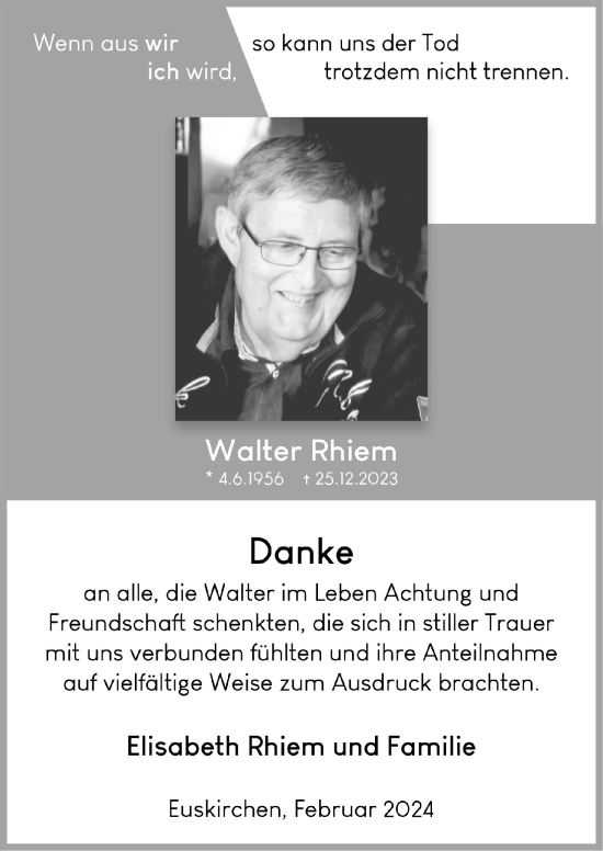 Anzeige von Walter Rhiem von  Blickpunkt Euskirchen 