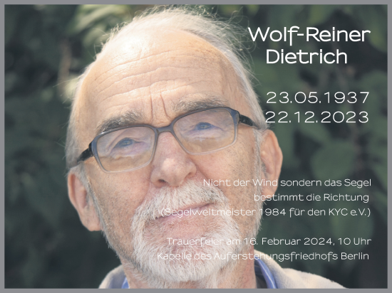Anzeige von Wolf-Reiner Dietrich von Kölner Stadt-Anzeiger / Kölnische Rundschau / Express