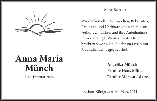 Anzeige von Anna Maria Münch von  Wochenende  Werbepost 