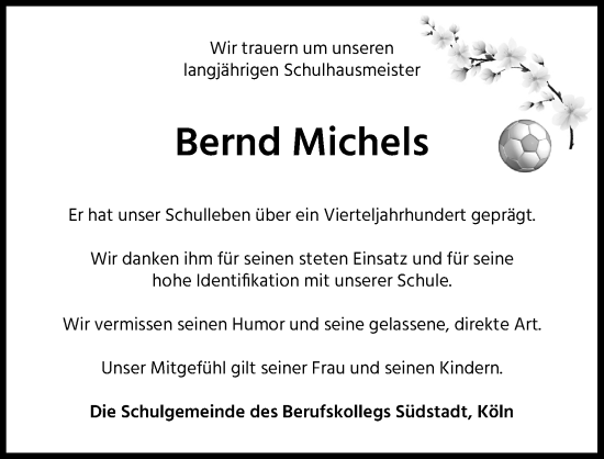 Anzeige von Bernd Michels von Kölner Stadt-Anzeiger / Kölnische Rundschau / Express