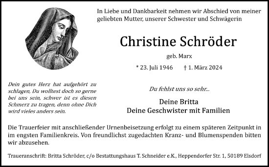 Anzeige von Christine Schröder von  Werbepost 