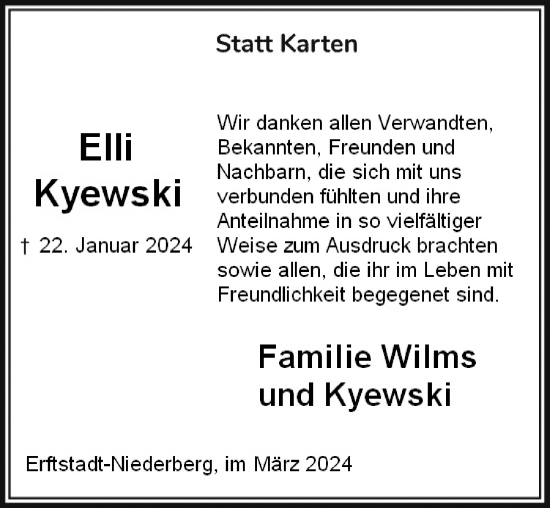 Anzeige von Elli Kyewski von  Werbepost 