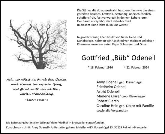 Anzeige von Gottfried Odenell von Kölner Stadt-Anzeiger / Kölnische Rundschau / Express