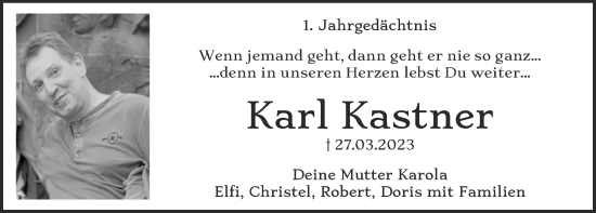 Anzeige von Karl Kastner von  Schlossbote/Werbekurier 