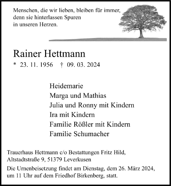 Anzeige von Rainer Hettmann von  Lokale Informationen 