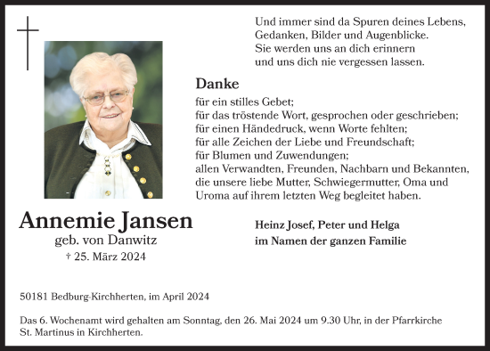 Anzeige von Annemie Jansen von  Werbepost 