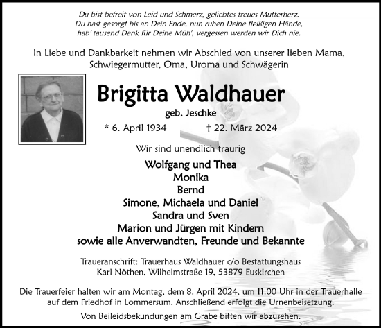 Anzeige von Brigitta Waldhauer von  Blickpunkt Euskirchen 
