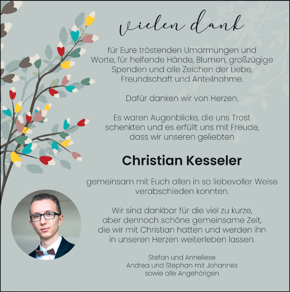  Traueranzeige für Christian Kesseler vom 06.04.2024 aus  Blickpunkt Euskirchen 