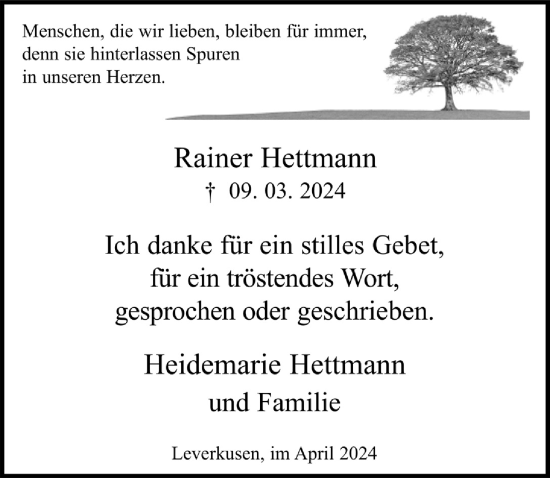 Anzeige von Heidemarie Hettmann von  Lokale Informationen 