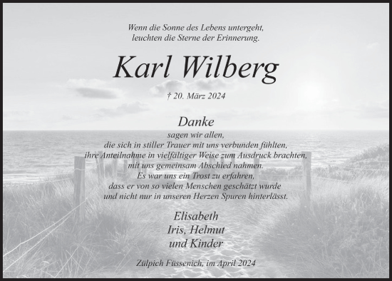 Anzeige von Karl Wilberg von  Blickpunkt Euskirchen 