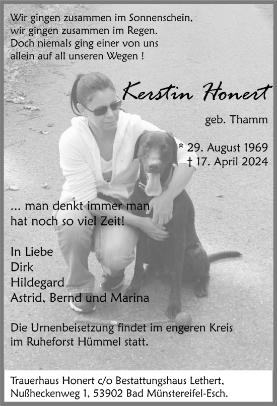 Anzeige von Kerstin Honert von  Blickpunkt Euskirchen 