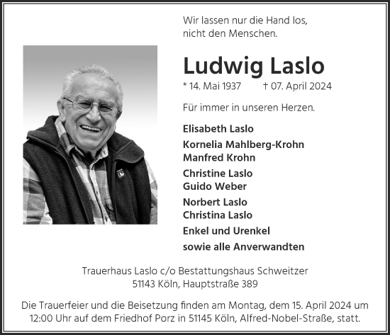 Anzeige von Ludwig Laslo von  EXPRESS - Die Woche 