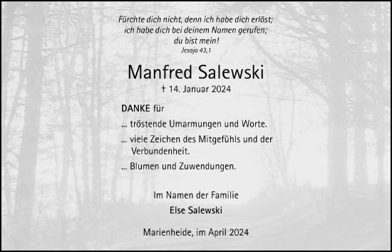 Anzeige von Manfred Salewski von  Anzeigen Echo 
