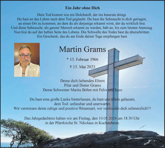 Anzeige von Martin Grams von  Blickpunkt Euskirchen 