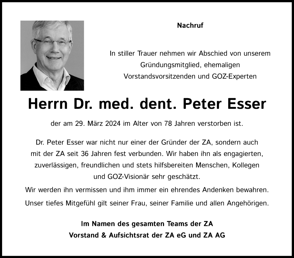  Traueranzeige für Peter Esser vom 08.04.2024 aus Kölner Stadt-Anzeiger / Kölnische Rundschau / Express