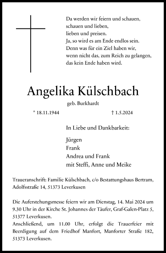 Anzeige von Angelika Külschbach von  Lokale Informationen 