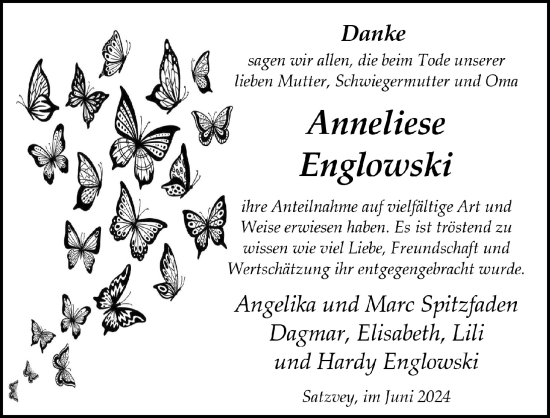 Anzeige von Anneliese Englowski von  Blickpunkt Euskirchen 
