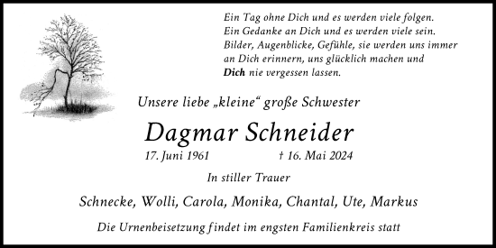 Anzeige von Dagmar Schneider von Kölner Stadt-Anzeiger / Kölnische Rundschau / Express
