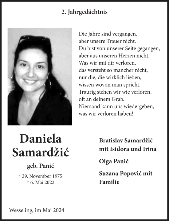 Anzeige von Daniela Samardzic von  Schlossbote/Werbekurier 