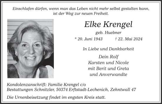 Anzeige von Elke Krengel von  Werbepost 