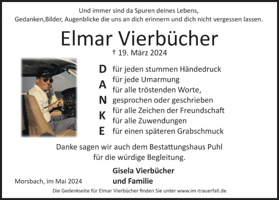 Anzeige von Elmar Vierbüchen von  Lokalanzeiger 