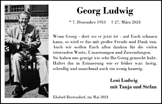 Anzeige von Georg Ludwig von  Werbepost 