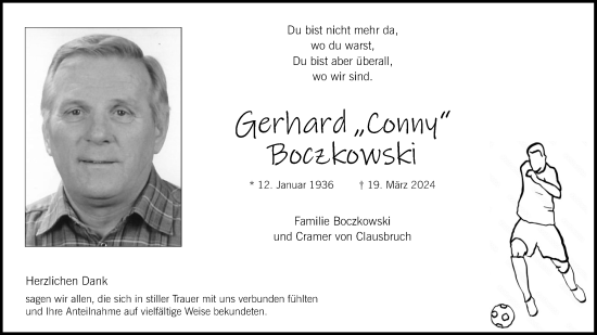 Anzeige von Gerhard Boczkowski von Kölner Stadt-Anzeiger / Kölnische Rundschau / Express