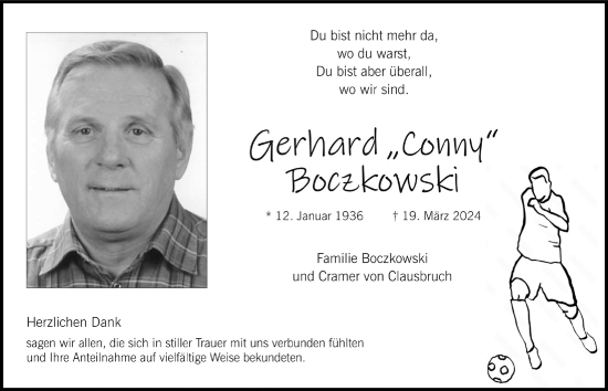 Anzeige von Gerhard Boczkowski von  Bergisches Handelsblatt 