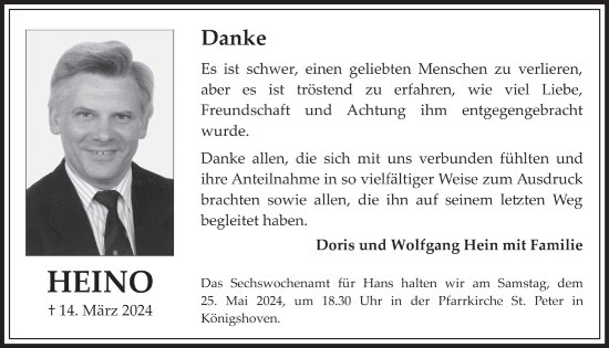 Anzeige von Heino  von  Werbepost 