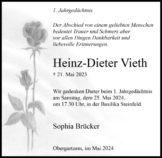 Anzeige von Heinz Dieter von  Blickpunkt Euskirchen 