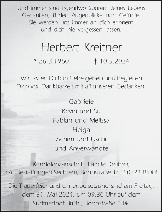 Anzeige von Herbert Kreitner von  Schlossbote/Werbekurier 