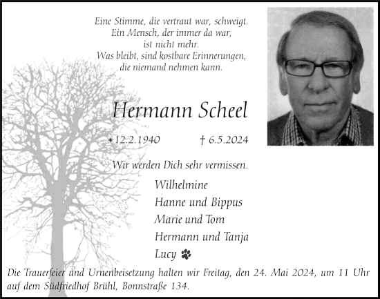 Anzeige von Hermann Scheel von  Schlossbote/Werbekurier 