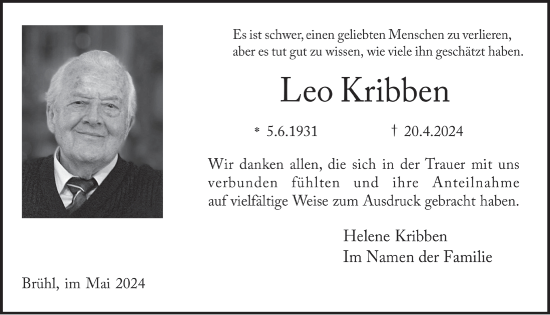 Anzeige von Leo Kribben von  Schlossbote/Werbekurier 