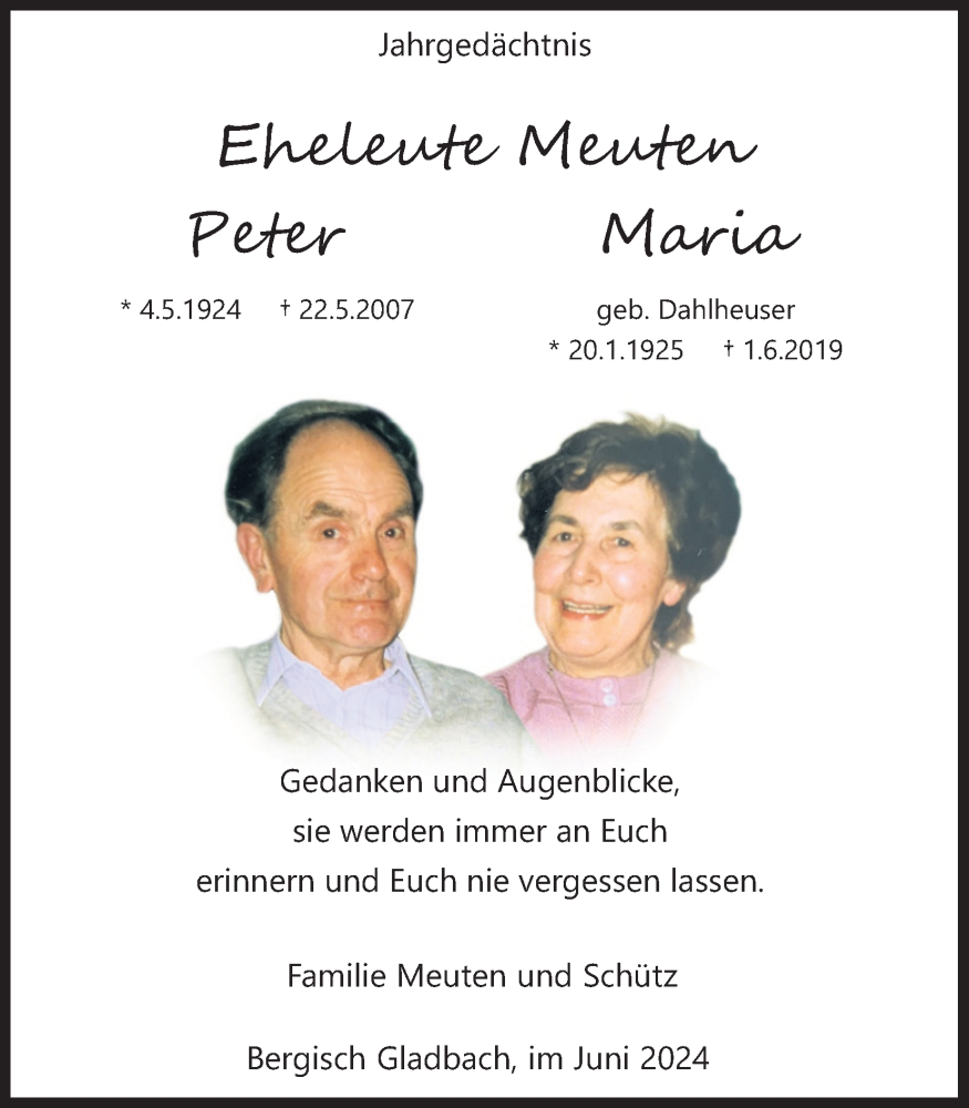 Traueranzeige für Maria Meuten vom 18.07.2023 aus Kölner Stadt-Anzeiger / Kölnische Rundschau / Express