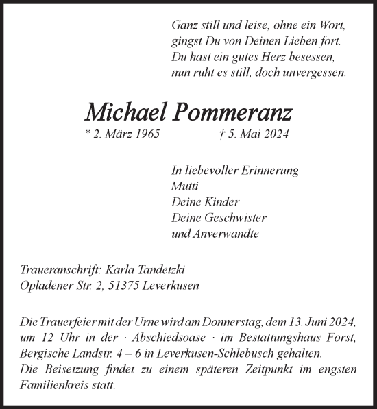 Anzeige von Michael Pommeranz von  Lokale Informationen 