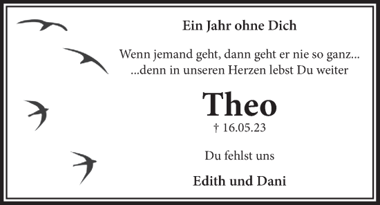 Anzeige von Theo  von  Schlossbote/Werbekurier 