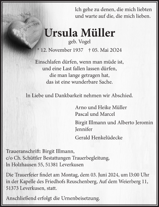 Anzeige von Ursula Müller von  Lokale Informationen 
