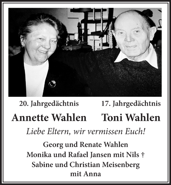 Anzeige von Annette Wahlen von  Werbepost 