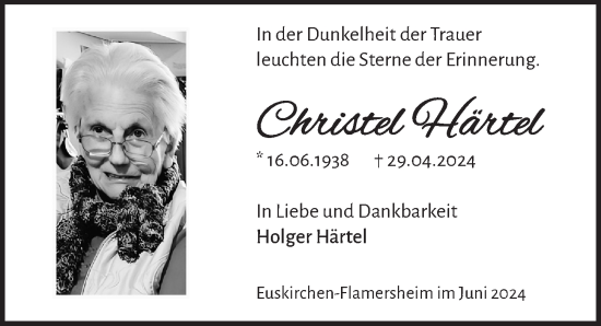 Anzeige von Christel Härtel von  Blickpunkt Euskirchen 