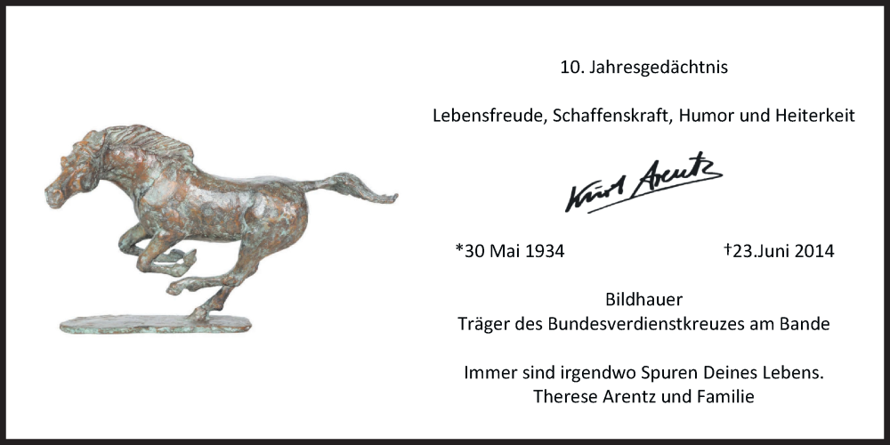  Traueranzeige für Kurt Arentz vom 18.07.2023 aus Kölner Stadt-Anzeiger / Kölnische Rundschau / Express