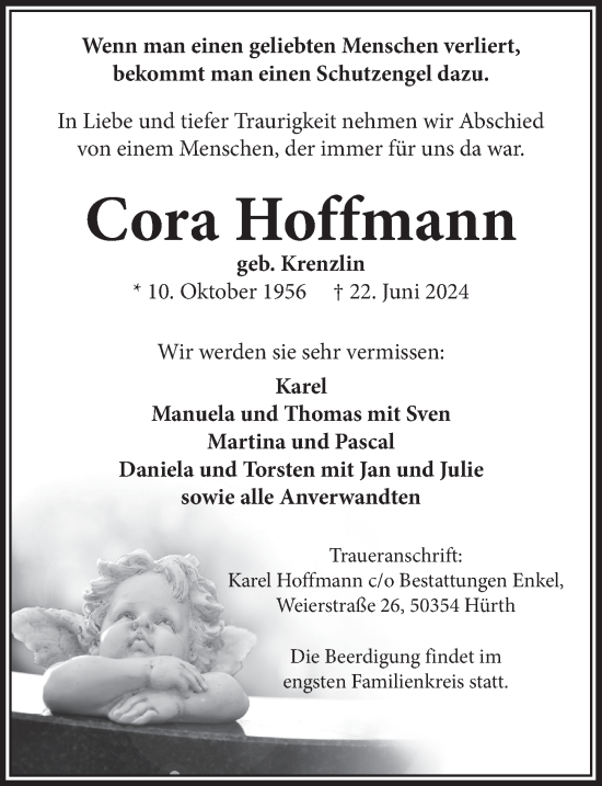 Anzeige von Cora Hoffmann von  Wochenende 