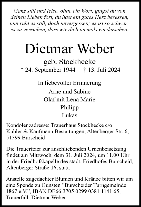 Anzeige von Dietmar Weber von  Lokale Informationen 
