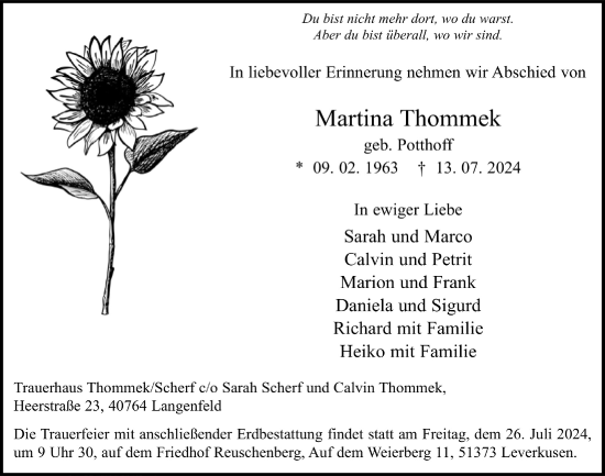 Anzeige von Martina Thommek von  Lokale Informationen 