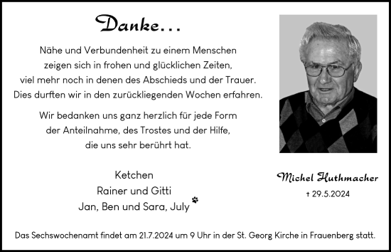 Anzeige von Michel Huthmacher von  Blickpunkt Euskirchen 