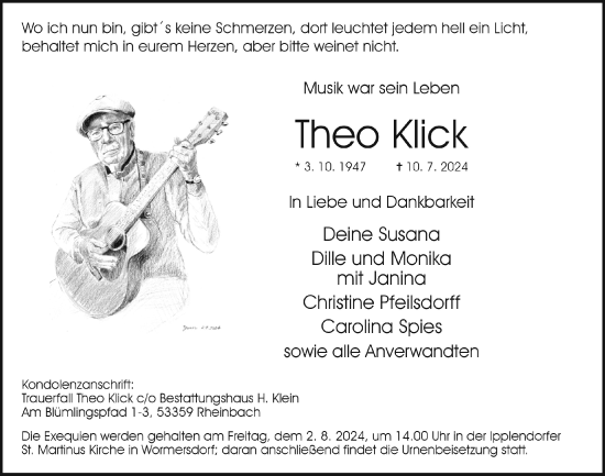 Anzeige von Theo Klick von  Schaufenster/Blickpunkt 