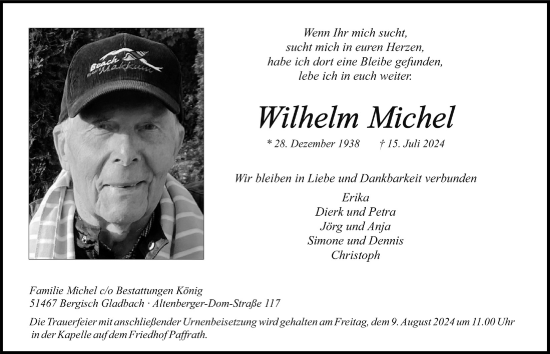 Anzeige von Wilhelm Michel von  Bergisches Handelsblatt 