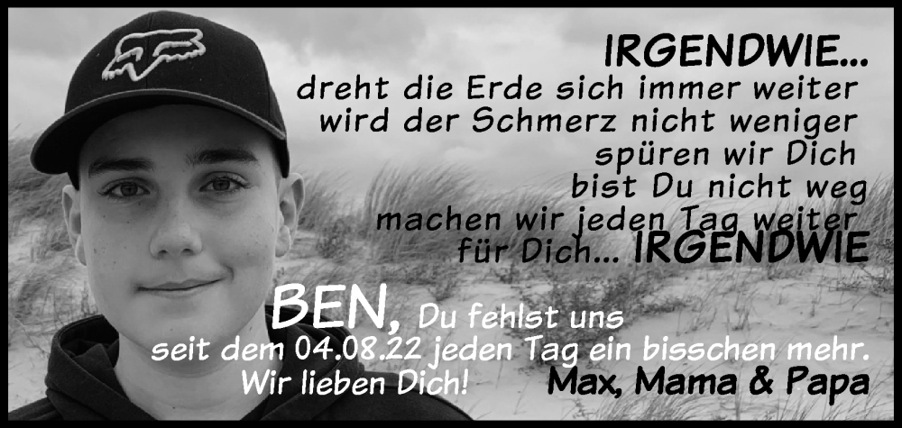  Traueranzeige für Ben Gippert vom 03.08.2024 aus Kölner Stadt-Anzeiger / Kölnische Rundschau / Express