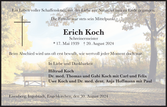 Anzeige von Erich Koch von  Anzeigen Echo 