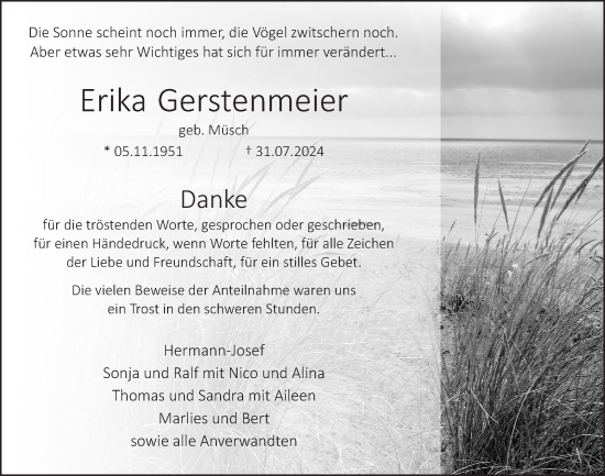 Anzeige von Erika Gerstenmeier von  Blickpunkt Euskirchen 